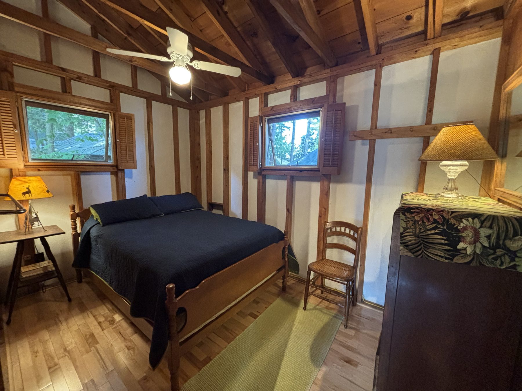 Harmony cabin bedroom with queen bed