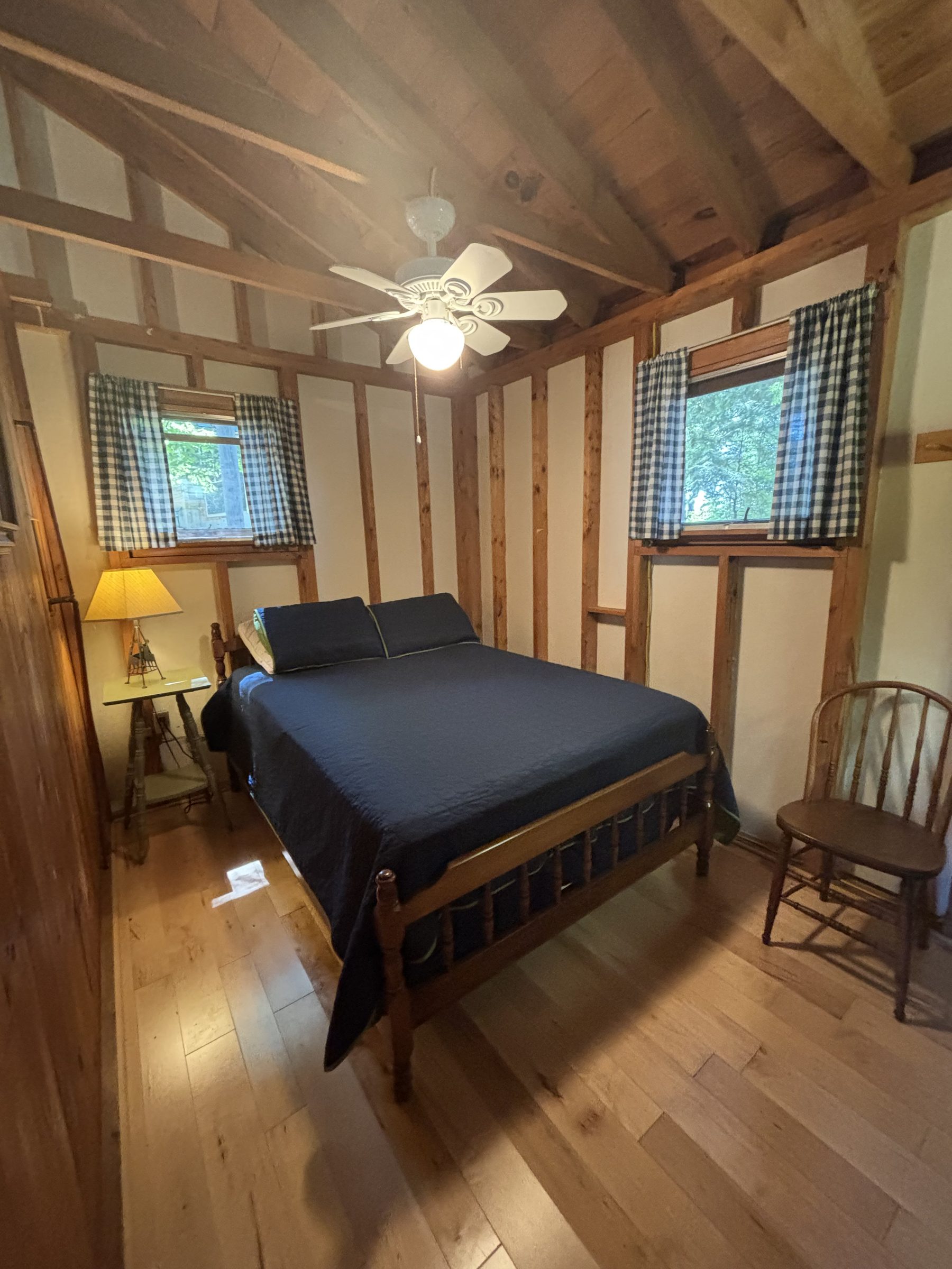 Serenity cabin bedroom with queen bed
